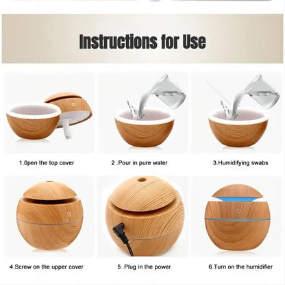Wood Grain Essential Oil Mist Aroma Diffuser