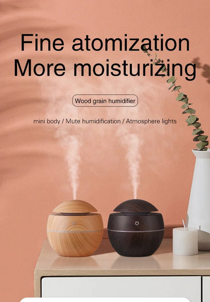 Wood Grain Essential Oil Mist Aroma Diffuser