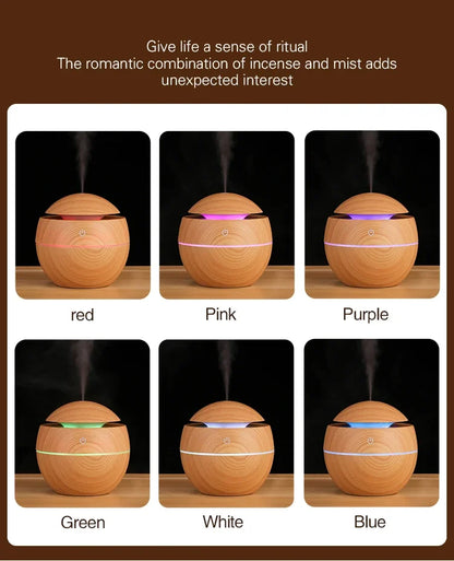 Wood Grain Essential Oil Mist Aroma Diffuser